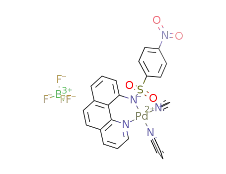 Pd(C<sub>5</sub>H<sub>5</sub>N)(C<sub>13</sub>H<sub>8</sub>N<sub>2</sub>SO<sub>2</sub>C<sub>6</sub>H<sub>4</sub>NO<sub>2</sub>)(C<sub>5</sub>H<sub>5</sub>N)<sup>(1+)</sup>*BF<sub>4</sub><sup>(1-)</sup>=(Pd(C<sub>5</sub>H<sub>5</sub>N)(C<sub>13</sub>H<sub>8</sub>N<sub>2</sub>SO<sub>2</sub>C<sub>6</sub>H<sub>4</sub>NO<sub>2</sub>)(NC<sub>5</sub>H<sub>5</sub>))(BF<sub>4</sub>)