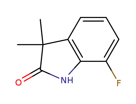 Molecular Structure of 866208-24-4 (7-fluoro-3,3-dimethyl-1,3-dihydro-2H-indol-2-one)
