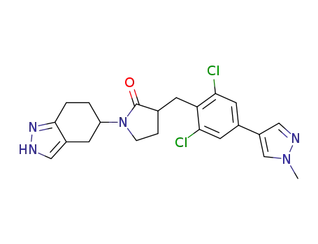 3-[2,6-Dichloro-4-(1-methyl-1H-pyrazol-4-yl)-benzyl]-1-(4,5,6,7-tetrahydro-2H-indazol-5-yl)-pyrrolidin-2-one