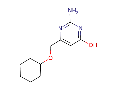 Molecular Structure of 1161825-17-7 (2-amino-6-(cyclohexyloxymethyl)pyrimidin-4-ol)
