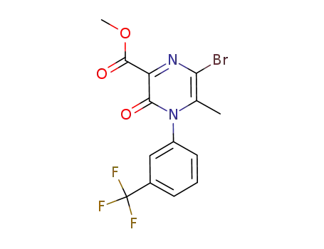 Molecular Structure of 1148547-24-3 (Methyl 6-bromo-5-methyl-3-oxo-4-[3-(trifluoromethyl)phenyl]-3,4-dihydropyrazine-2-carboxylate)