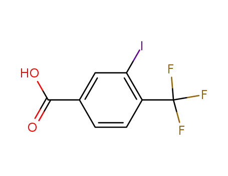 Molecular Structure of 1034690-61-3 (4-Carboxy-2-iodobenzotrifluoride, 3-Iodo-alpha,alpha,alpha-trifluoro-p-toluic acid)