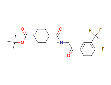 tert-butyl 4-(2-(4-fluoro-3-(trifluoromethyl)phenyl)-2-oxoethylcarbamoyl)piperidine-1-carboxylate