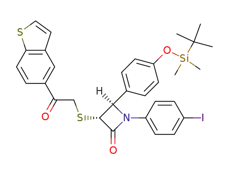 (3R,4R)-3-(2-benzo[b]thiophen-5-yl-2-oxoethylthio)-1-(4-iodophenyl)-4-[4-(1,1,2,2-tetramethyl-1-silapropoxy)phenyl]azetidin-2-one