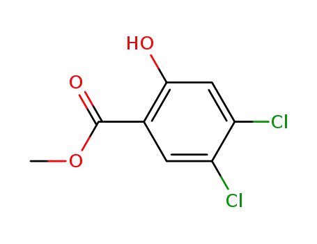 Molecular Structure of 63483-07-8 (Benzoic acid, 4,5-dichloro-2-hydroxy-, methyl ester)