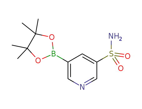 Molecular Structure of 1083326-26-4 (5-(4,4,5,5-tetramethyl-1,3,2-dioxaborolan-2-yl)pyridine-3-sulfonamide)