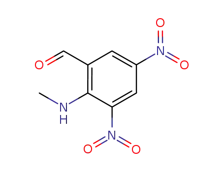 Molecular Structure of 1160815-55-3 (2-methylamino-3,5-dinitro-benzaldehyde)