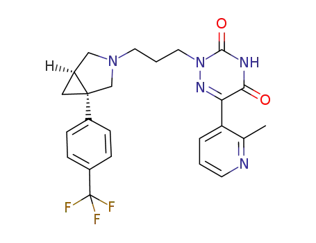 6-(2-methyl-3-pyridinyl)-2-(3-{(1S,5R)-1-[4-(trifluoromethyl)phenyl]-3-azabicyclo[3.1.0]hex-3-yl}propyl)-1,2,4-triazine-3,5(2H,4H)-dione