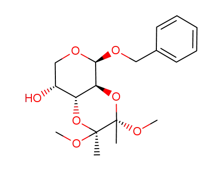 Molecular Structure of 887370-09-4 (Benzyl 2,3-O-[(1S,2S)-1,2-Dimethoxy-1,2-dimethyl-1,2-ethanediyl]-β-D-arabinopyranoside)