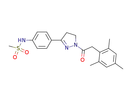 Molecular Structure of 1076690-56-6 (N-(4-{1-[2-(2,4,6-trimethyl-phenyl)-acetyl]-4,5-dihydro-1H-pyrazol-3-yl}-phenyl)-methanesulfonamide)