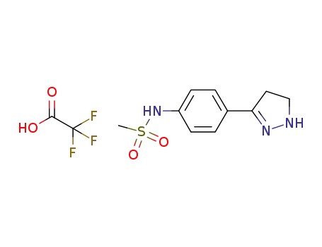Molecular Structure of 1076690-88-4 (N-[4-(4,5-dihydro-1H-pyrazol-3-yl)-phenyl]-methanesulfonamide trifluoroacetate)