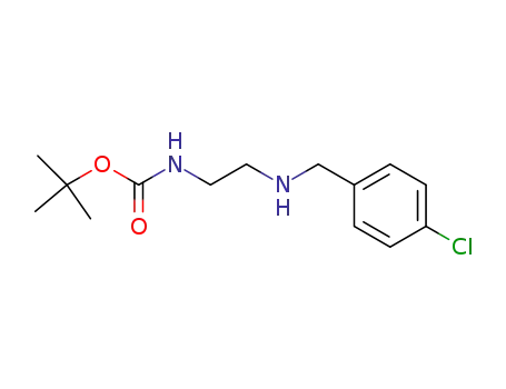 Molecular Structure of 335059-94-4 (CarbaMic acid, N-[2-[[(4-chlorophenyl)Methyl]aMino]ethyl]-, 1,1-diMethylethyl ester)