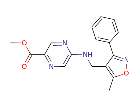 5-[(5-methyl-3-phenyl-isoxazol-4-ylmethyl)-amino]-pyrazine-2-carboxylic acid methyl ester