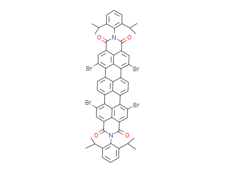 Molecular Structure of 464885-23-2 (N,N’-di(2,6-diisopropylphenyl)-1,6,9,13-tetrabromoterrylene-3,4:11,12-tetracarboxdiimide)