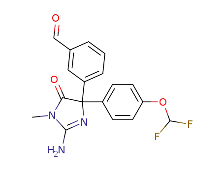 Molecular Structure of 931429-87-7 (3-{2-amino-4-[4-(difluoromethoxy)phenyl]-1-methyl-5-oxo-4,5-dihydro-1H-imidazol-4-yl}benzaldehyde)