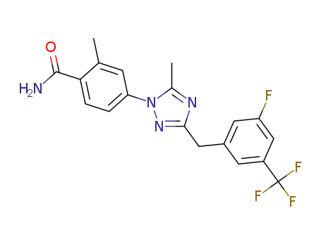 Molecular Structure of 1358575-02-6 (4-(3-(3-fluoro-5-(trifluoromethyl)benzyl)-5-methyl-1H-1,2,4-triazol-1-yl)-2-methylbenzamide)