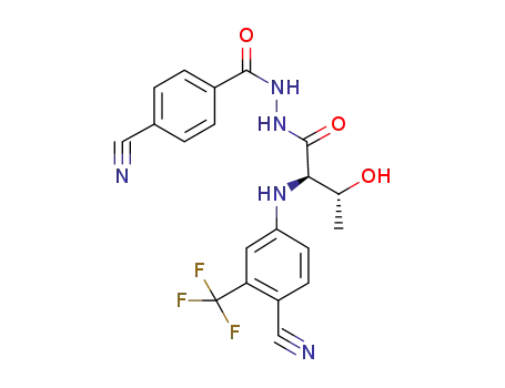 4-cyano-N'-((2R,3R)-2-(4-cyano-3-(trifluoromethyl)phenylamino)-3-hydroxybutanoyl)benzohydrazide