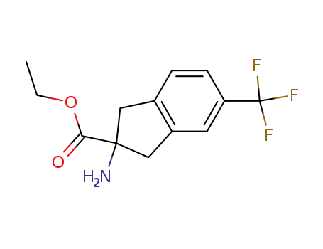 Molecular Structure of 1092449-33-6 (2-amino-5-trifluoromethyl-indan-2-carboxylic acid ethyl ester)