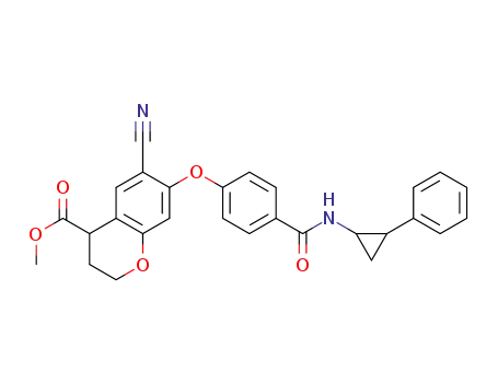 methyl 7-(4-((2-phenylcyclopropyl)carbamoyl)phenoxy)-6-cyano-3,4-dihydro-2H-chromene-4-carboxylate