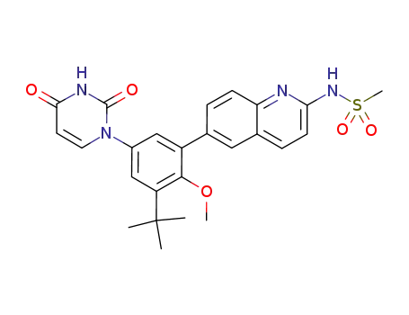N-(6-(3-tert-butyl-5-(2,4-dioxo-3,4-dihydropyrimidin-1(2H)-yl)-2-methoxyphenyl)quinolin-2-yl)methanesulfonamide