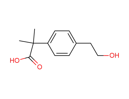 Molecular Structure of 552301-45-8 (2-(4-(2-hydroxyethyl)phenyl)-2-Methylpropanoic acid)