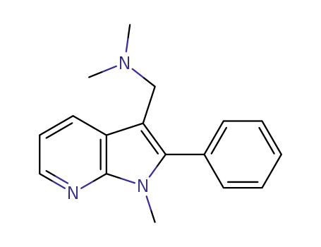 Molecular Structure of 1198277-91-6 (N,N-dimethyl-1-(1-methyl-2-phenyl-1H-pyrrolo[2,3-b]pyridin-3-yl)methanamine)
