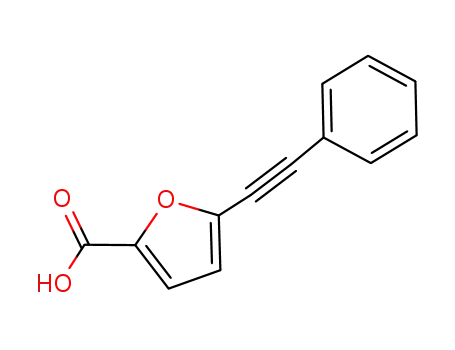 Molecular Structure of 130423-83-5 (5-(2-PHENYLETH-1-YNYL)-2-FUROIC ACID)