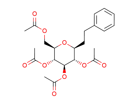 Molecular Structure of 85505-09-5 (3,5-diacetoxy-2-acetoxymethyl-6-phenethyl-tetrahydro-pyran-4-yl ester)