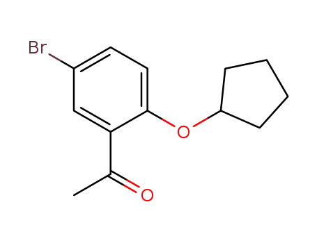 Molecular Structure of 1092496-74-6 (1-(5-bromo-2-cyclopentyloxyphenyl)ethanone)