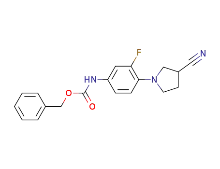 Molecular Structure of 1202878-56-5 (3-Fluoro-4-(3-cyanopyrrolidin-1-yl)phenylcarbamic acid benzyl ester)
