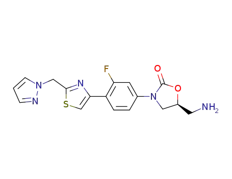5-aminomethyl-3-[3-fluoro-4-(2-pyrazol-1-yImethyl-thiazol-4-yl)-phenyl]-oxazolidin-2-one