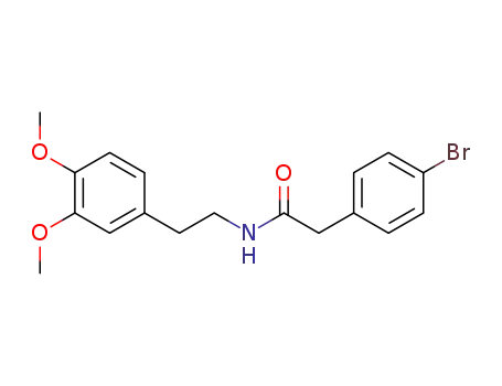 Molecular Structure of 109558-15-8 (2-(4-bromophenyl)-N-(3,4-dimethoxyphenethyl)acetamide)