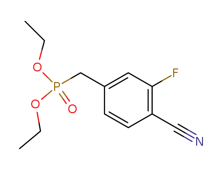 Molecular Structure of 609789-94-8 (Phosphonic acid, [(4-cyano-3-fluorophenyl)methyl]-, diethyl ester)