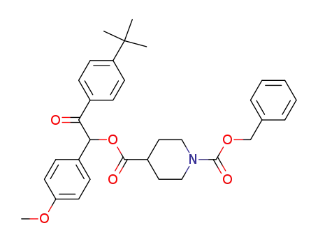 Molecular Structure of 951744-07-3 ((1-(4-Methoxyphenyl)-2-(4-tert-butylphenyl)-2-oxoethyl) 1-benzyloxycarbonyl-4-piperidinecarboxylate)