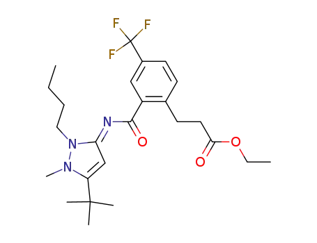 ethyl 3-[2-({[(3E)-2-butyl-5-tert-butyl-1-methyl-1,2-dihydro-3H-pyrazol-3-ylidene]amino}carbonyl)-4-(trifluoromethyl)phenyl]propanoate