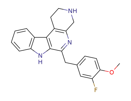 Molecular Structure of 1207632-14-1 (6-(3-fluoro-4-methoxybenzyl)-2,3,4,7-tetrahydro-1H-indolo[2,3-c][1,7]naphthyridine)