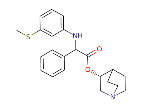 Molecular Structure of 1233327-00-8 ((3-methylsulfanyl-phenylamino)-phenyl-acetic acid (R)-(1-aza-bicyclo[2.2.2]oct-3-yl) ester)