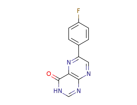 Molecular Structure of 102606-78-0 (4(1H)-Pteridinone, 6-(4-fluorophenyl)-)