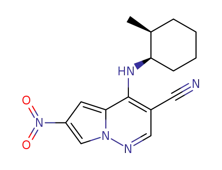 4-((1R,2S)-2-methylcyclohexylamino)-6-nitropyrrolo[1,2-b]pyridazine-3-carbonitrile