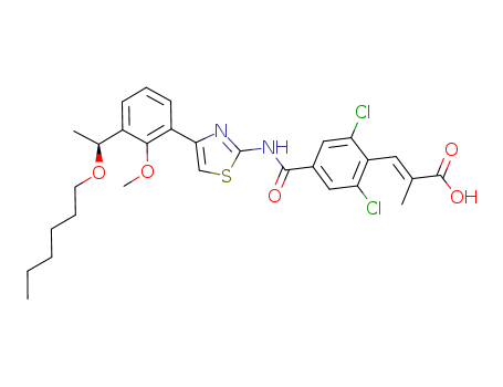 (S,E)-3-(2,6-DICHLORO-4-((4-(3-(1-(HEXYLOXY)ETHYL)-2-METHOXYPHENYL)THIAZOL-2-YL)CARBAMOYL)PHENYL)-2-METHYLACRYLIC ACID