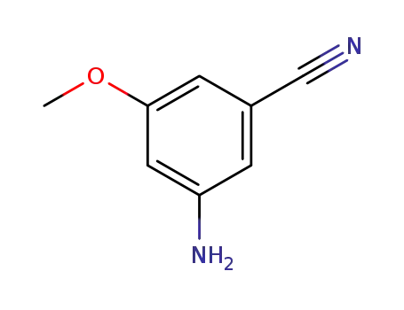 Molecular Structure of 269411-71-4 (Benzonitrile, 3-amino-5-methoxy- (9CI))