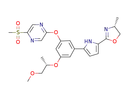 2-(3-{[(2S)-1-Methoxypropan-2-yl]oxy}-5-{5-[(4R)-4-methyl-4,5-dihydro-1,3-oxazol-2-yl]-1H-pyrrol-2-yl}phenoxy)-5-(methylsulfonyl)pyrazine