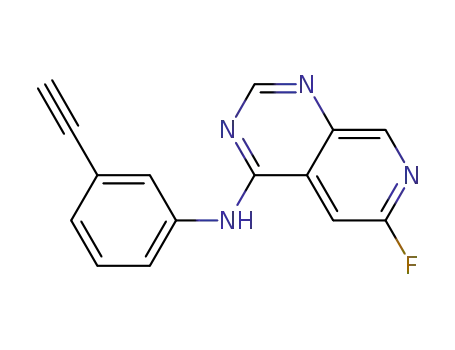Molecular Structure of 1245555-86-5 (N-(3-ethynylphenyl)-6-fluoropyrido[3,4-d]pyrimidin-4-amine)