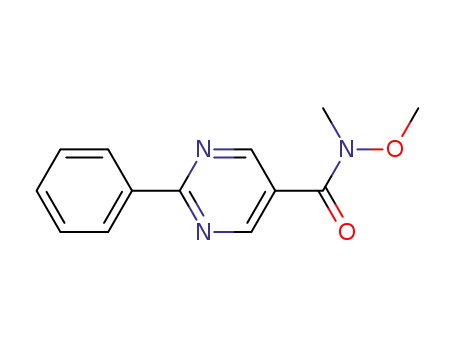 Molecular Structure of 1217902-41-4 (N-methoxy-N-methyl-2-phenylpyrimidine-5-carboxamide)