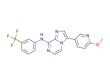 3-(6-methoxypyridin-3-yl)-N-(3-(trifluoromethyl)phenyl)imidazo[1,2-a]pyrazin-8-amine