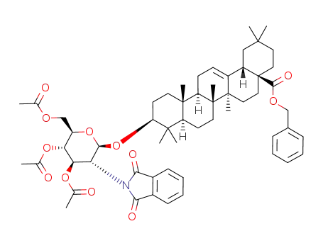 Molecular Structure of 908835-49-4 (28-O-benzyl 3-O-[3′,4′,6′-tri-O-acetyl-2′-deoxy-2′-phthalimido-β-D-glucopyranosyl] oleanolic ester)