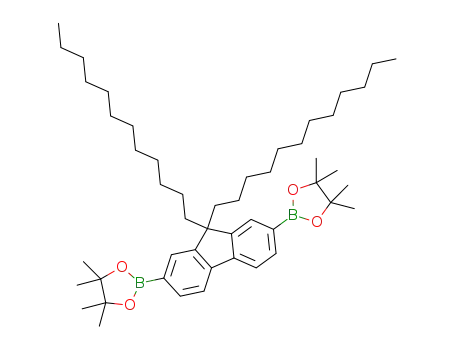 Molecular Structure of 749900-93-4 (2,7-Bis(4,4,5,5-tetramethyl-1,3,2-dioxaborolan-2-yl)-9,9-didodecylfluorene)