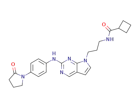 cyclobutanecarboxylic acid (3-{2-[4-(2-oxo-pyrrolidin-1-yl)-phenylamino]-pyrrolo[2,3-d]pyrimidin-7-yl}-propyl)-amide