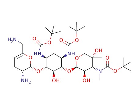Molecular Structure of 1154758-66-3 (1,3,3''-triBoc-sisomicin)