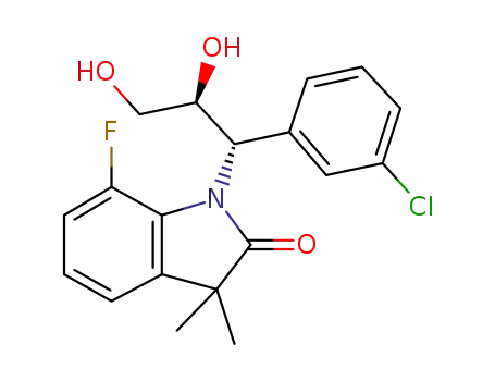 7-fluoro-1-[(1S,2S)-1-(3-chlorophenyl)-2,3-dihydroxypropyl]-3,3-dimethyl-1,3-dihydro-2H-indol-2-one